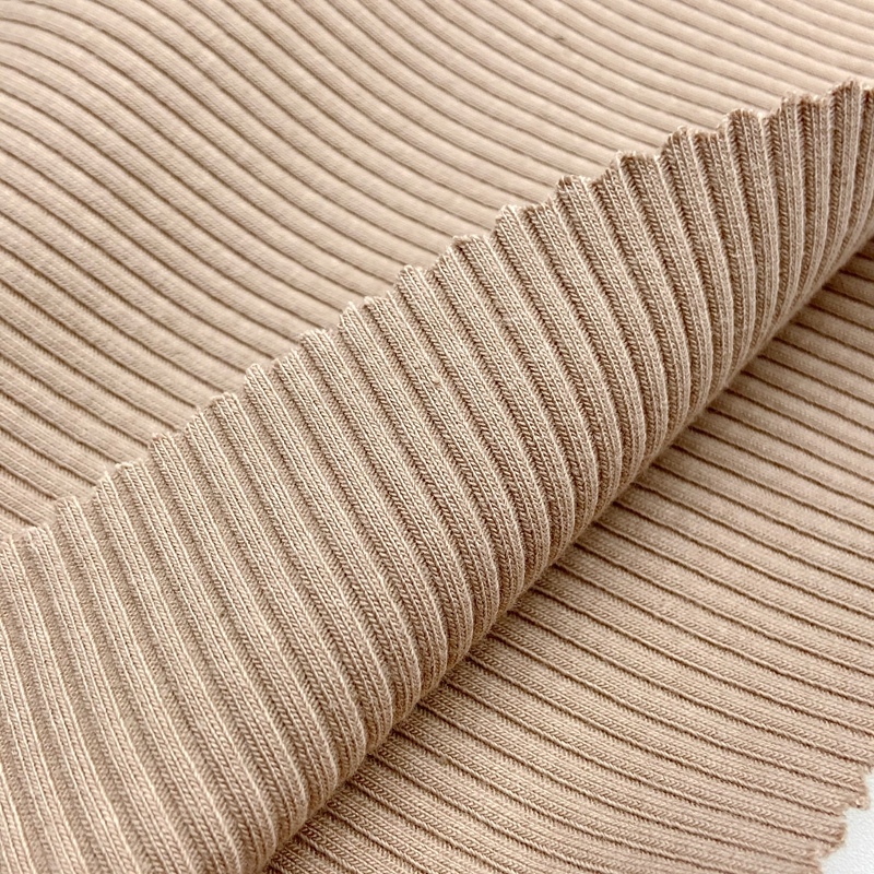 48% Rayon 47% Cotton 5% Spandex Knit Rib Fabric for Cuff
