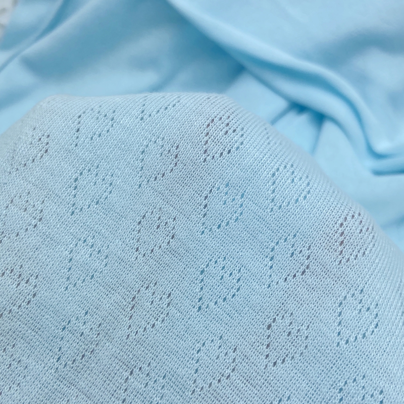 Heart Pattern Polyester Rayon Knit Jacquard Pointelle Fabric
