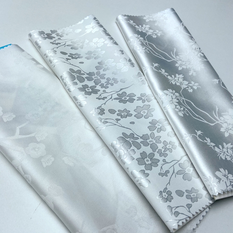96% Polyester 4% Spandex Woven Custom Jacquard Satin Fabric